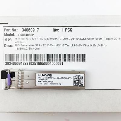 Huawei 34060917 OSX040B02 10G-إرسال1330nm/استقبال1270nm-40 كم-أحادي النمط-ثنائي الاتجاه-SFP+ 34060917/34060918